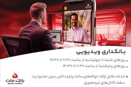 فعالیت بانکداری ویدیویی بانک ملت در تمام روزهای هفته و پنجشنبه ها