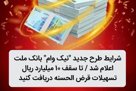 شرایط طرح جدید نیک وام بانک ملت اعلام شد/ تا سقف 10 میلیارد ریال تسهیلات قرض الحسنه دریافت کنید
