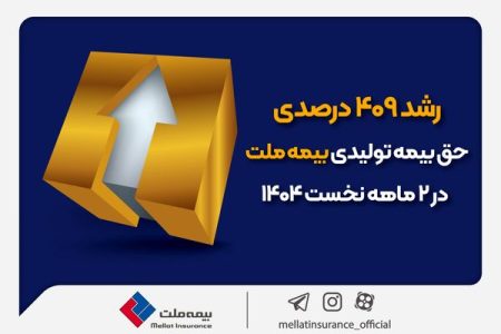 رشد ۴۰۹ درصدی حق‌بیمه تولیدی بیمه ملت در ۲ ماهه نخست ۱۴۰۴