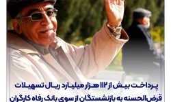 پرداخت بیش از 112 هزار میلیارد ریال تسهیلات قرضالحسنه به بازنشستگان از سوی بانک رفاه کارگران