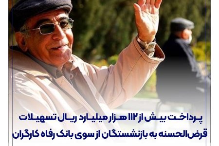 پرداخت بیش از 112 هزار میلیارد ریال تسهیلات قرض‌الحسنه به بازنشستگان از سوی بانک رفاه کارگران
