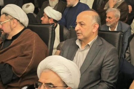 حضور مدیرعامل بیمه دی در مراسم اربعین شهید دکتر علی لاریجانی در قم