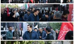 حضور مدیران و كاركنان بانك ملت در مراسم بدرقه رهبر شهید انقلاب – بازدید مدیرعامل از روند خدمت رسانی به مردم در موكبها