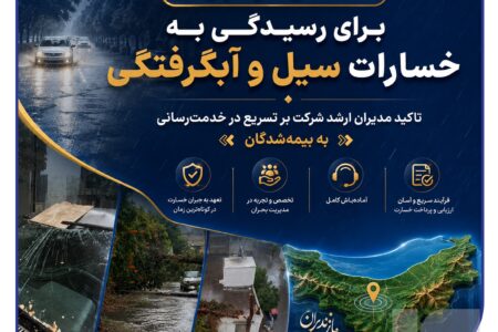 آمادگی کامل بیمه سرمد استان مازندران برای رسیدگی به خسارات سیل و آبگرفتگی؛ تاکید مدیران ارشد شرکت بر تسریع در خدمت‌رسانی به بیمه‌شدگان