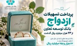 پرداخت تسهیلات ازدواج بانک توسعه تعاون از 23 هزار میلیارد ریال گذشت