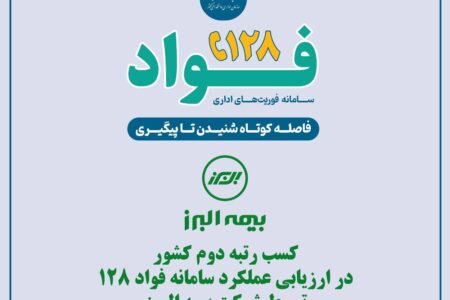 بیمه البرز در ارزیابی عملکرد سامانه فواد 128 رتبه دوم کشور را کسب کرد